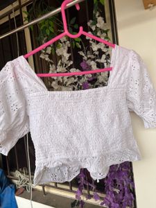 White Embroidered Top