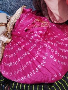 Pink Bandhani Saree