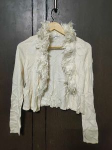 Furry Trim Cardigan/Shrug