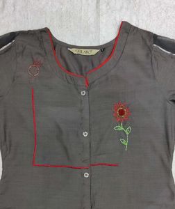 Grey Designer Kurta Set 38 Size.