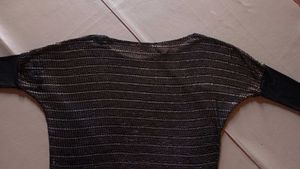 Very Stylish Black Golden With Silver Saini Top