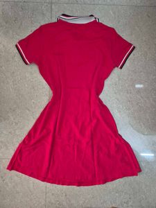 Aesthetic Retro Vintage Red Polo Dress