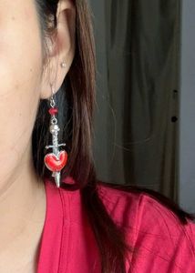 Heart Dagger Goth Earrings ♥️