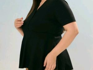 Chic Black Peplum Top