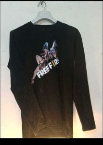 Free Fire Character Black Long Sleeve Gaming Tee