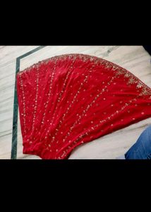 Red Dabka Work Lehenga