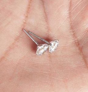 Pure Silver Zircon Stud Earrings