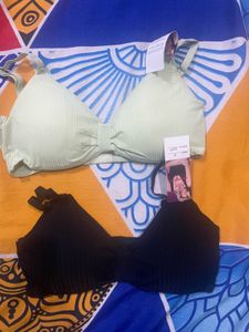 2 Bralette Black &amp; Pista