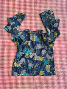 Ruffle Mesh Top