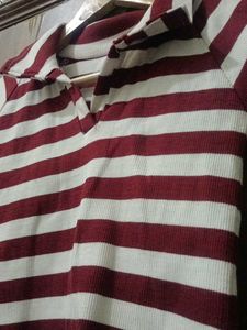 Striped Long Sleeve Crop Top