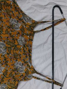Mustard Floral Print Dress