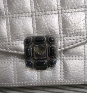 Silver Quilted Chain Bag
