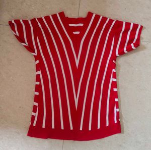 Red & White Striped Top