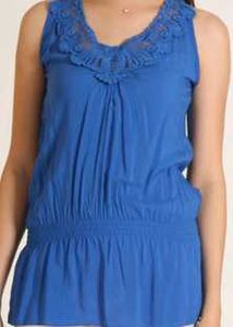 Blue Crochet Detail Top
