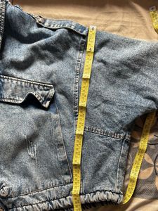 unisex Trendy crop  Denim Jacket  as baggy fit