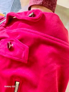 Cherry Red 🍒 Velour Biker Jacket ♥️