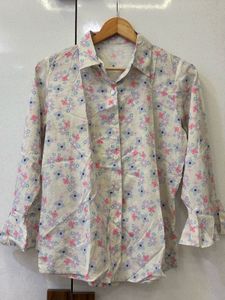 Floral Print Shirt Pure Crepe