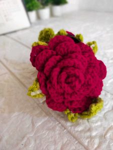 Crochet Rose Hair Clip