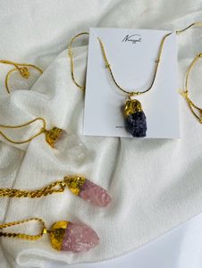 Raw Crystal Necklaces - Gold Plated