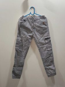 Gray Cargo Style Joggers