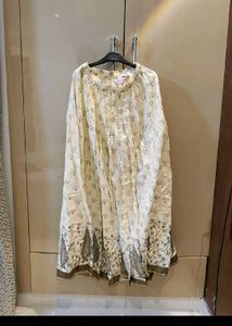 Biba Creme Ethnic Golden Printed Palazzo