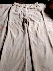 Beige Wide Leg Pants