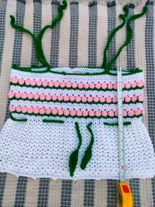 Crochet babydoll crop Top