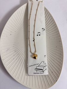Anti Tarnish Gold Heart Pendant Necklace