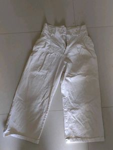 Wide Leg Cropped High Wested Pants