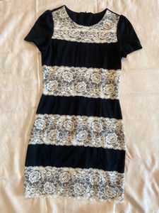 Black Dress with Lace Detail