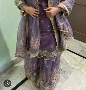 Purple Embroidered Kurta Set