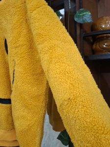 Smiley Face Fuzzy Yellow Pullover