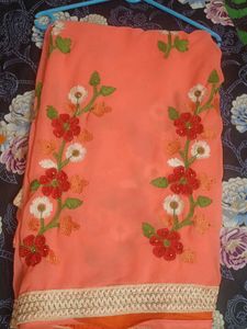 Elegant Embroidered Saree