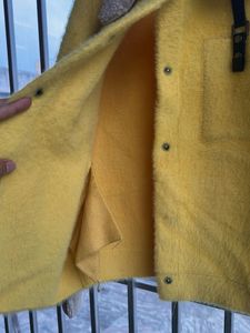 Yellow Faux Fur Collar Jacket