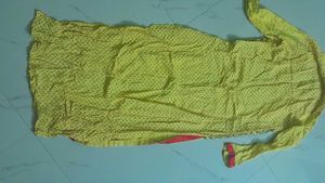 Yellow Large Size Printed Kurthi