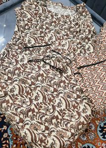Brown Kurti And Pant Set