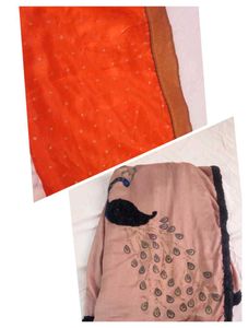 Combo Elegant Saree Pink And Orange 🧡