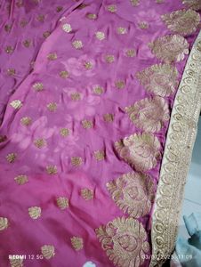 Pink &amp; Gold Saree