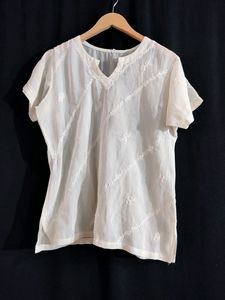 Women Off White ( Pale Yellowish) Fancy Top