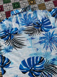 Blue Tropical Print Shirt