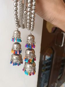 Silver Jhumka Earrings