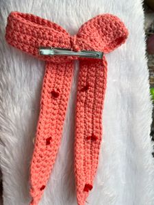 Crochet Floral Bow Hair Accessory