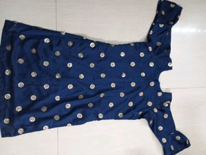 Dark Blue Buta Work Kurti