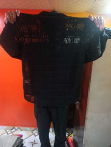 Black Patterned Short Sleeve Shirt