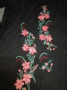 Black Floral Embroidered Dress