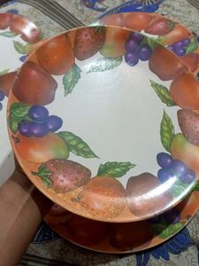 Vintage Fruit-Themed Melamine Plates