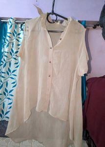 Sleeveless Button-Down Top