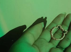Pink Beaded Kitty Ring