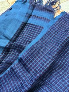 Blue Checked Dupatta – Lightweight &amp; Stylish