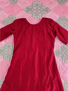 Sangria Maroon Embroidered Longline Top